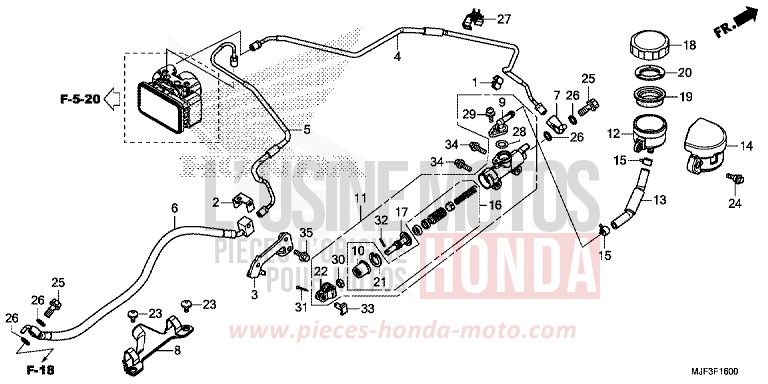 REAR BRAKE MASTER CYLINDER de CTX700 ABS PEARL FADELESS WHITE (NH341) de 2014